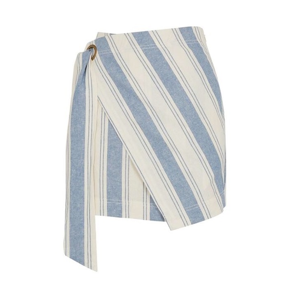 Free People Tuscan Sunrise Striped Linen Skirt - Picture 2 of 3